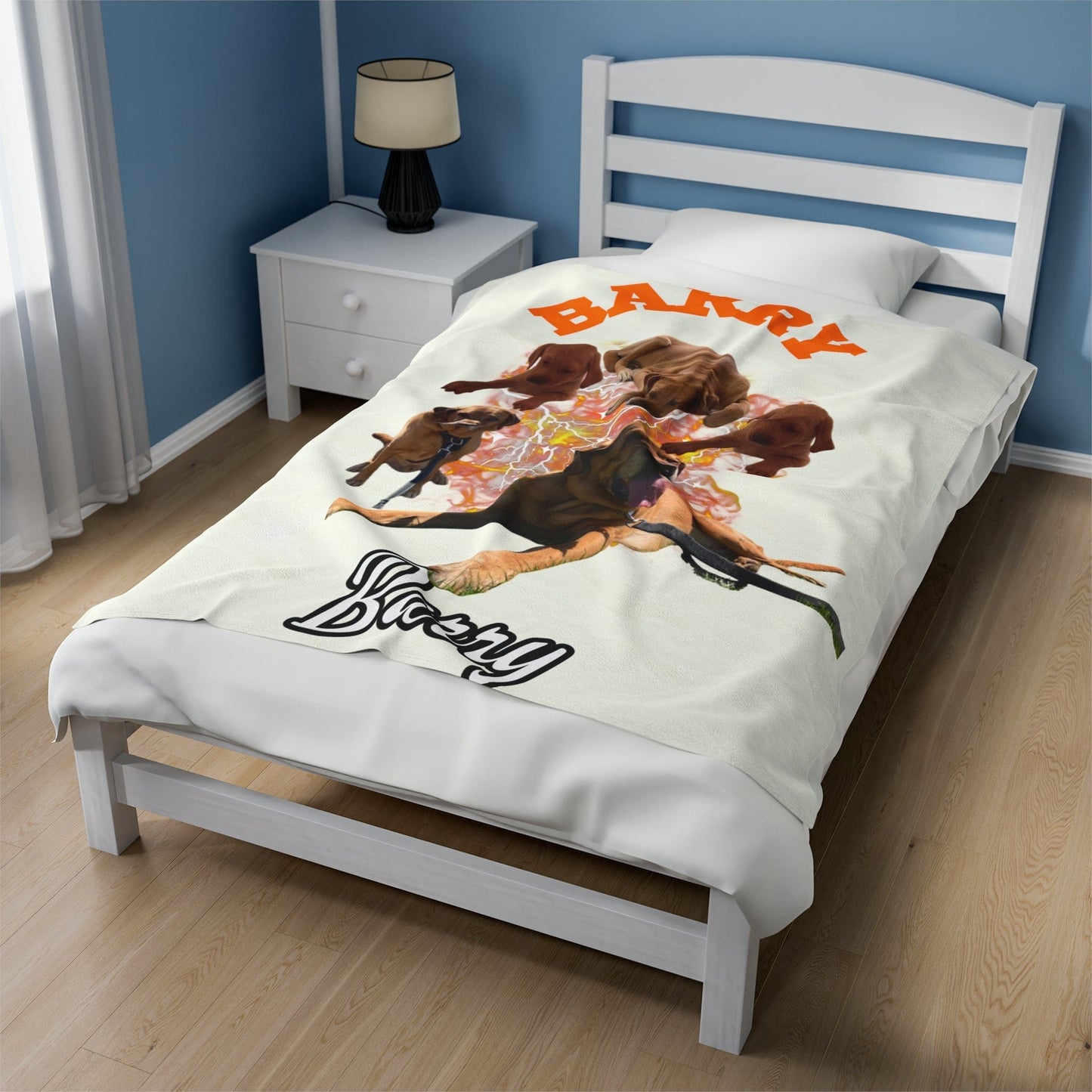 Personalized Velveteen Plush Blanket - Bootleg Dog Blanket for Pet Lovers