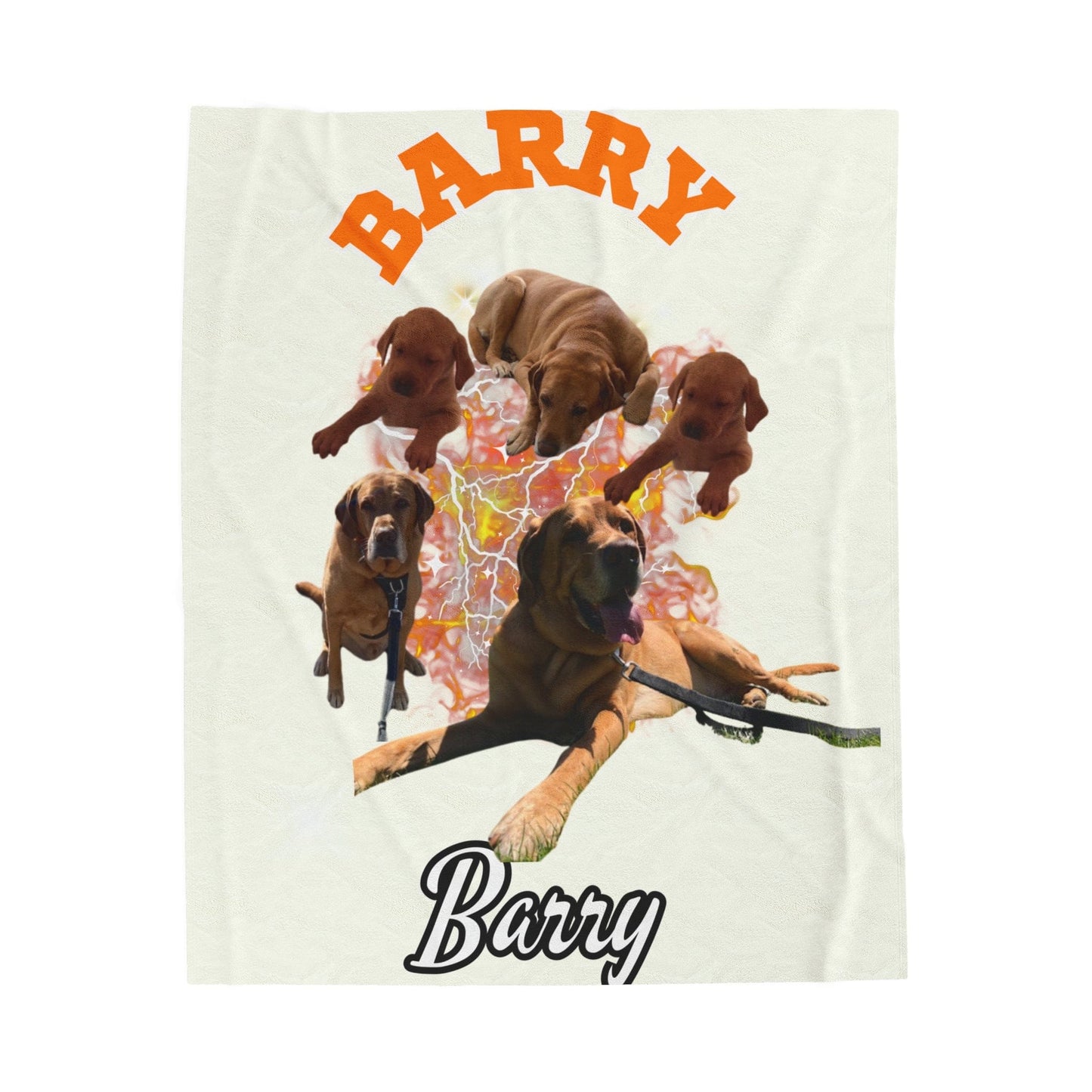 Personalized Velveteen Plush Blanket - Bootleg Dog Blanket for Pet Lovers