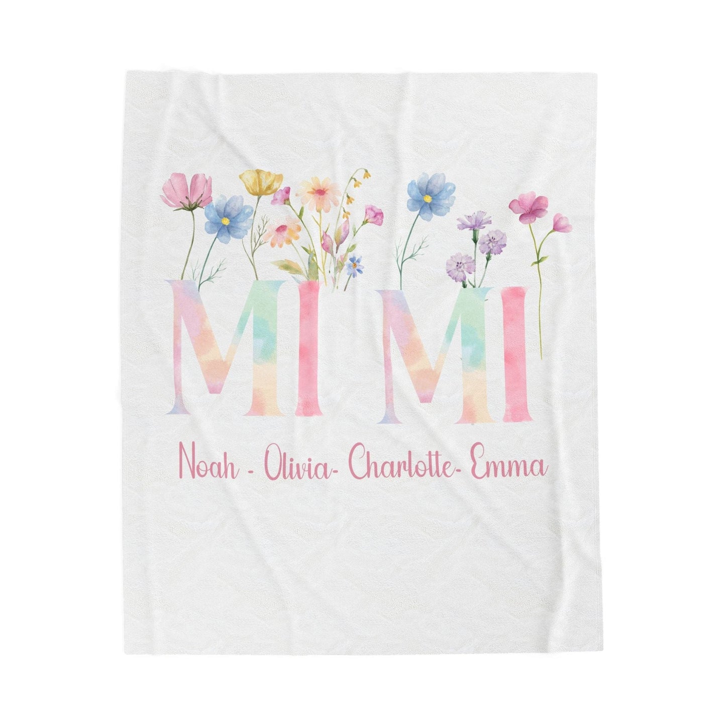 Personalized Floral Velveteen Plush Blanket for Grandmothers & Mothers - Cozy Gift for Any Occasion