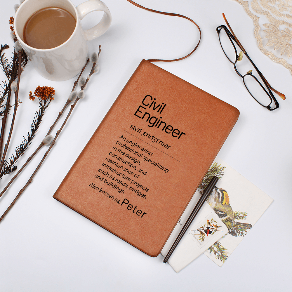 Civil Engineer Definition Journal, Custom Graduation Gift, Friends Graduation Gift, Birthday Gift For Civil Engineer