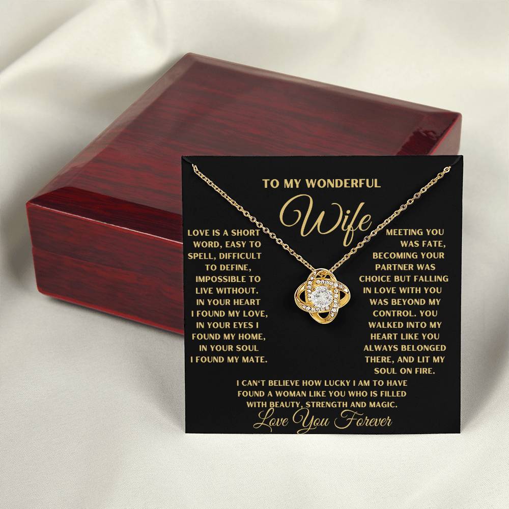 To My Wonderful Wife Necklace, You Walked Into My Heart