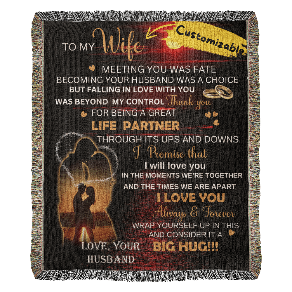 Custom To My Wife Blanket