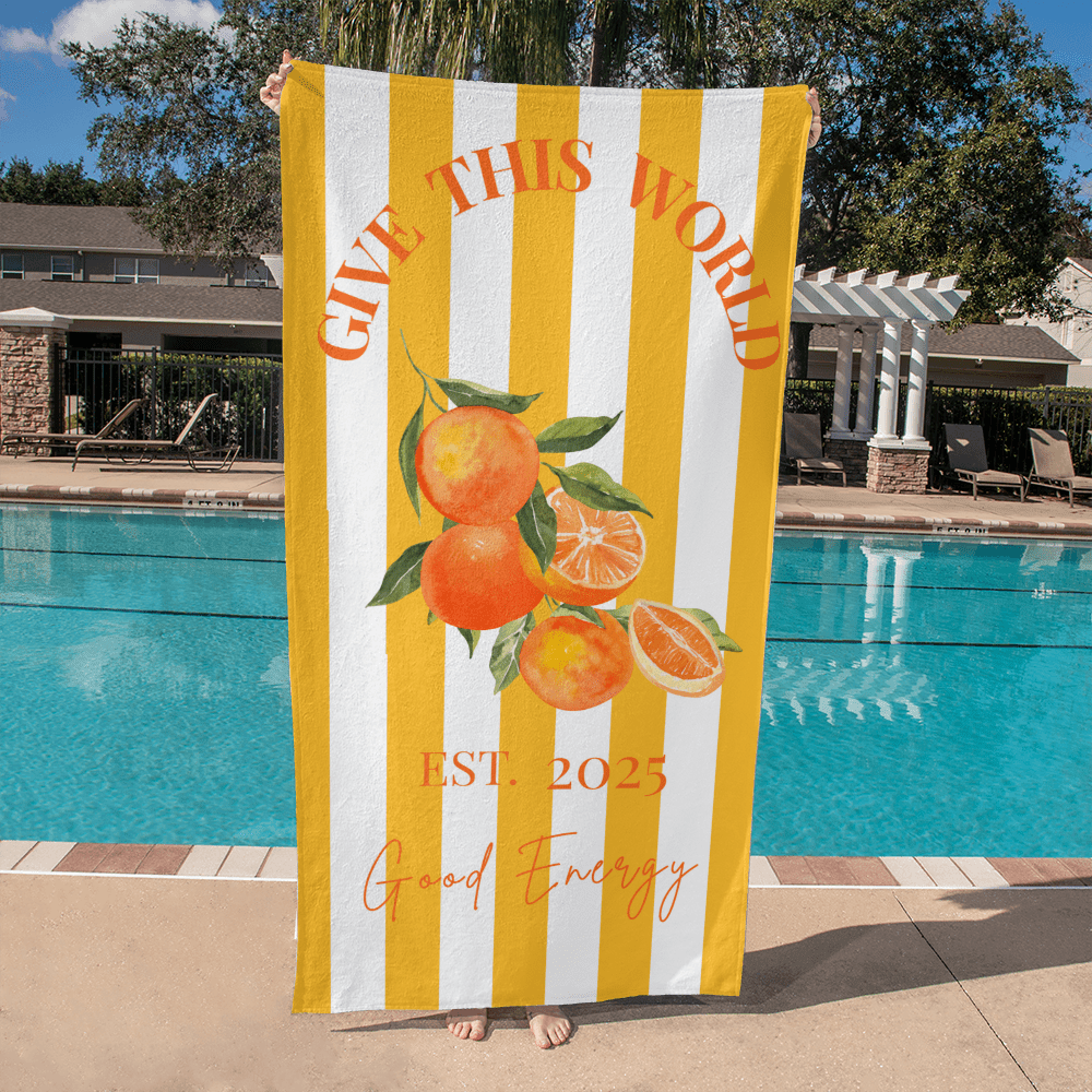 Give This World Good Energy Beach Towel