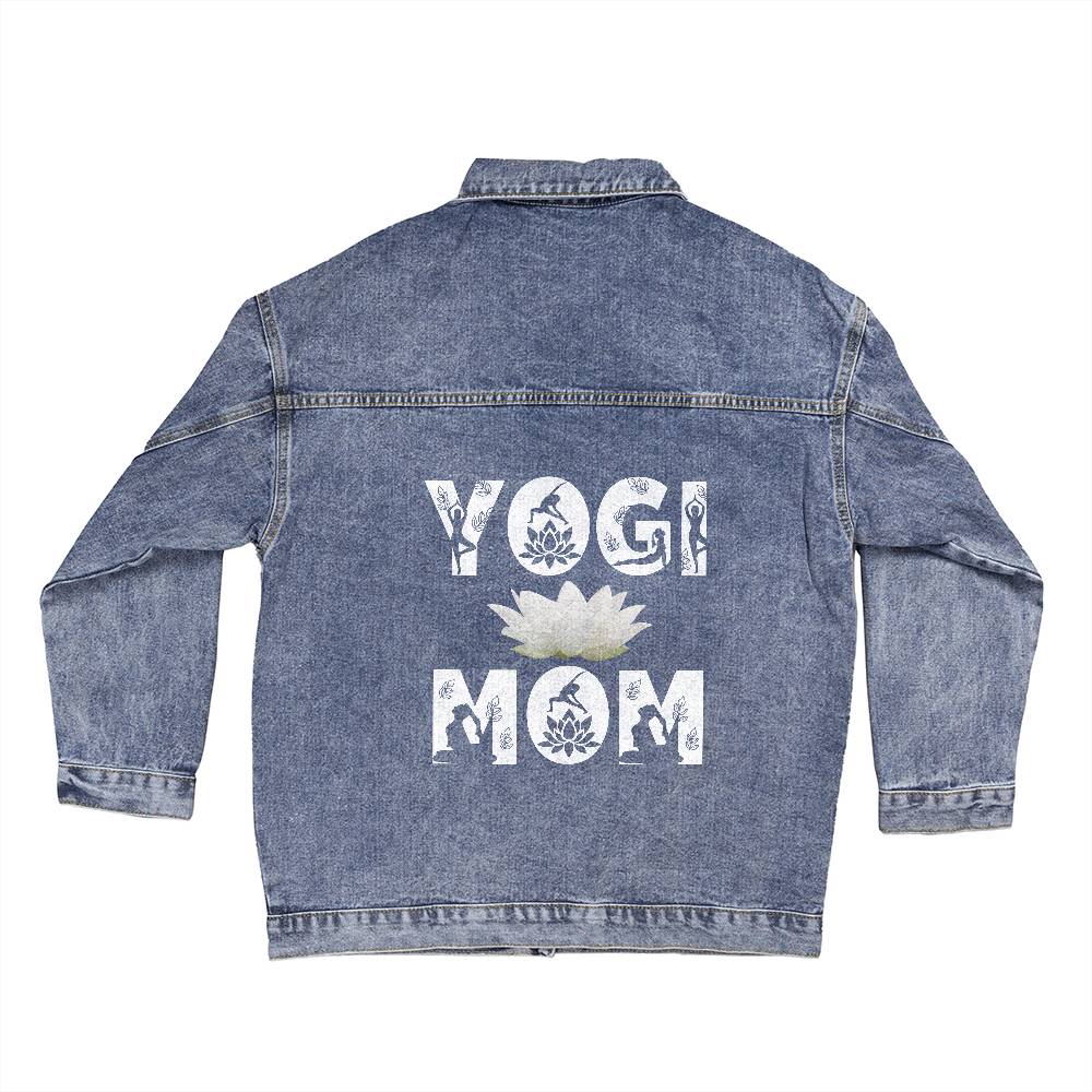 Yogi Mom Denim Jacket, Gift For Mother's Day