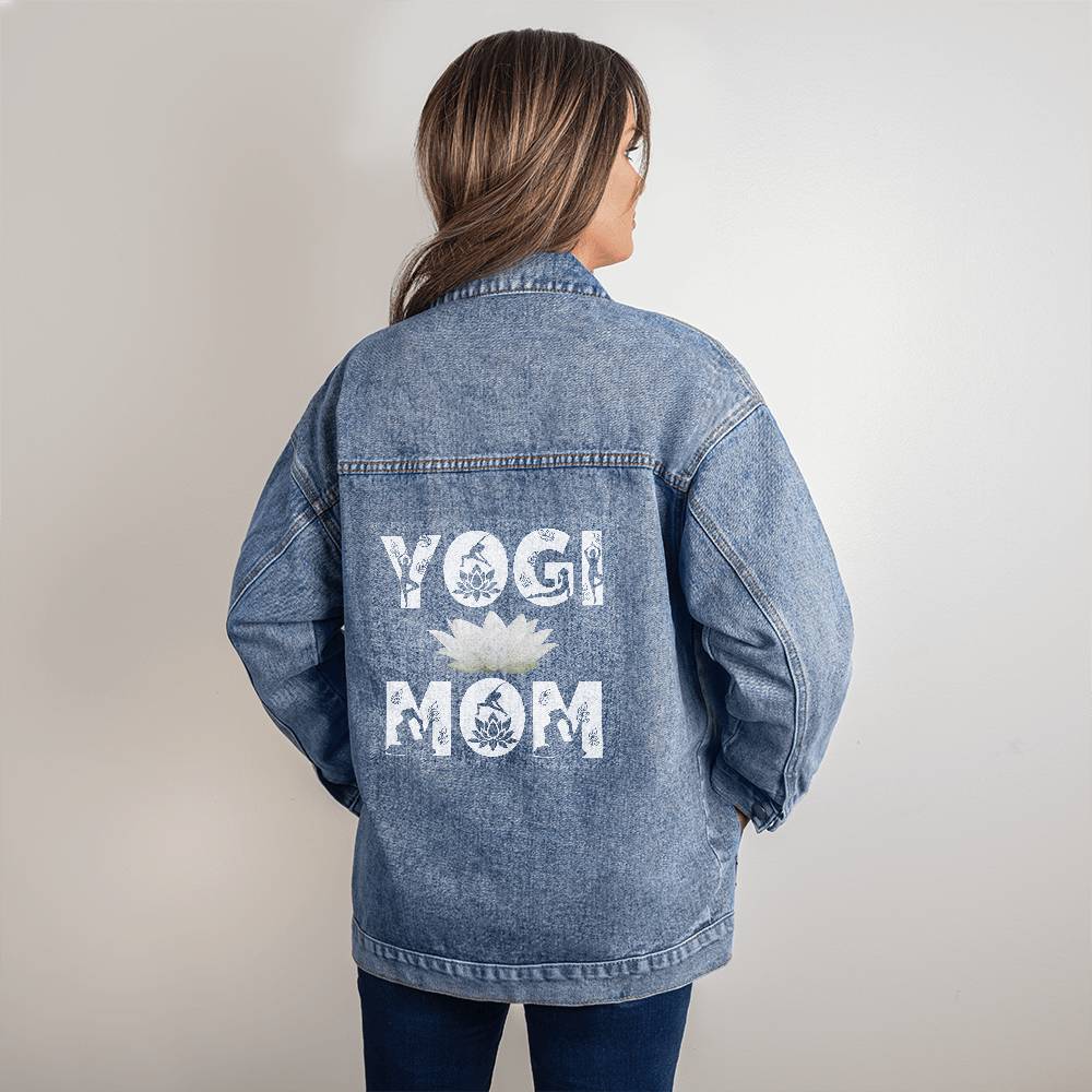 Yogi Mom Denim Jacket, Gift For Mother's Day
