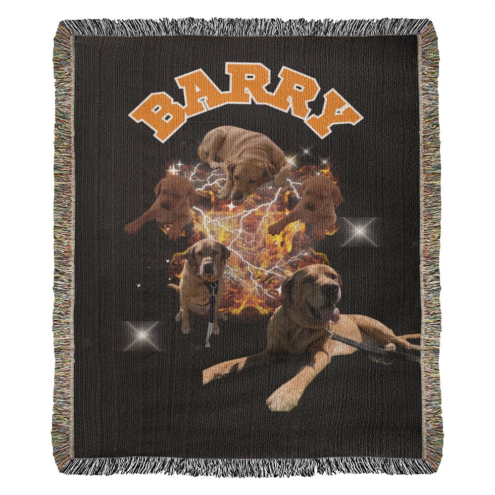 Custom Pet Portrait Blanket, Custom Bootleg Blanket