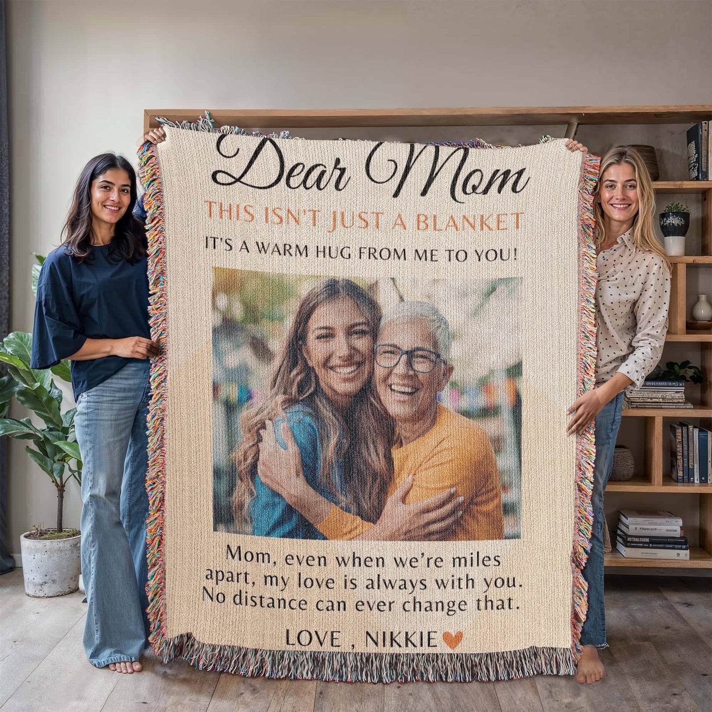 Custom Photo Blanket For Mom, Mothers day Blanket Gift