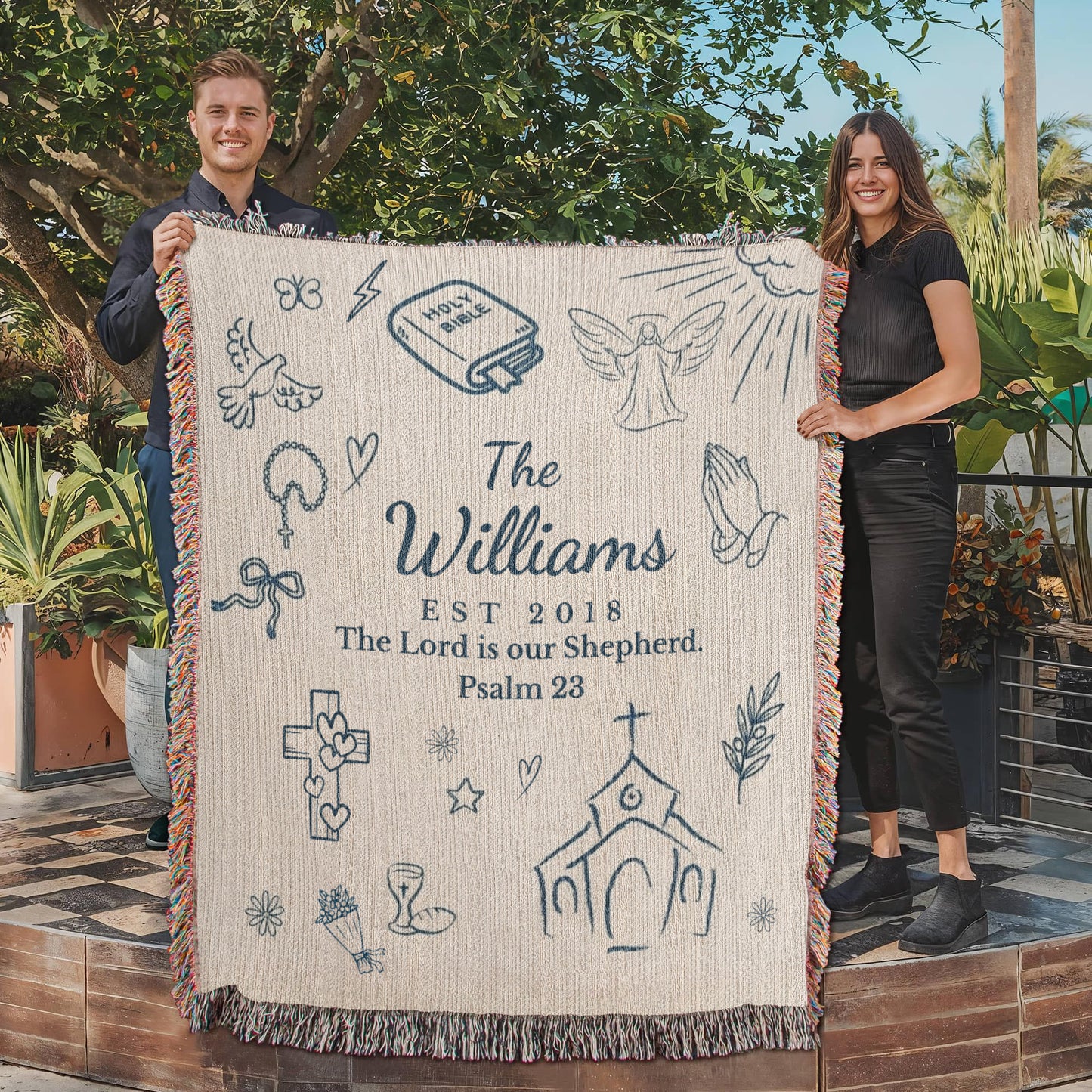 The Lord Is Our Shepherd Family Blanket