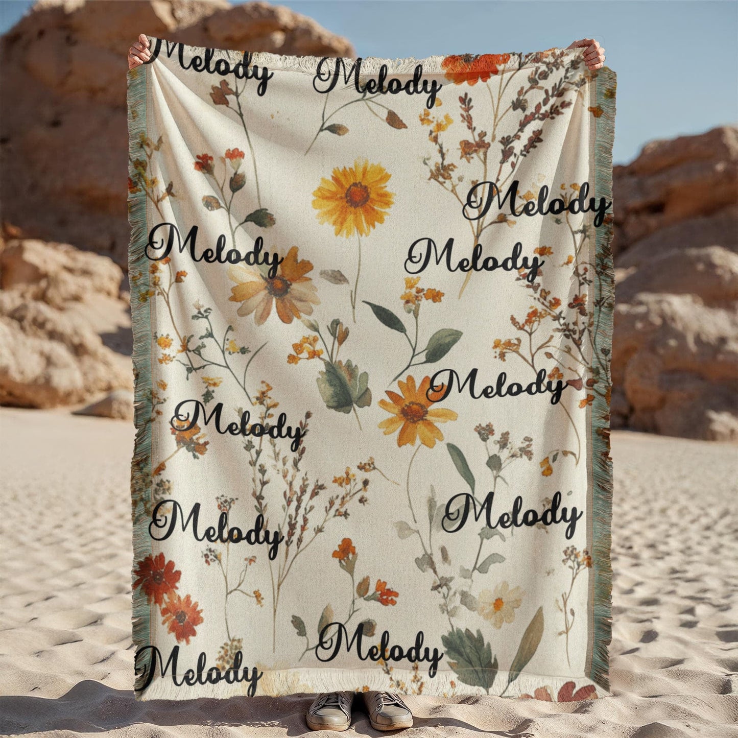 Custom Wild Flower Name Blanket