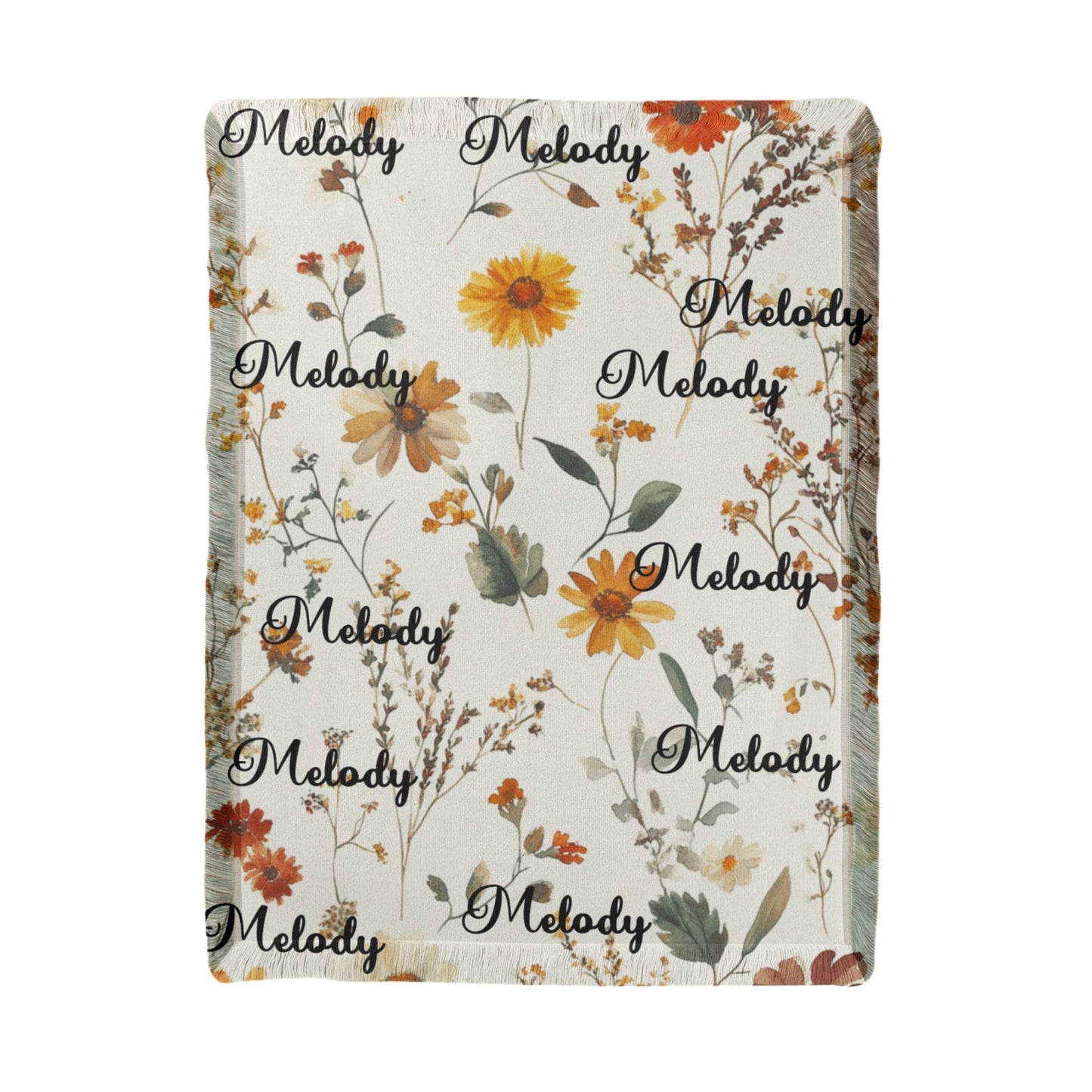 Custom Wild Flower Name Blanket