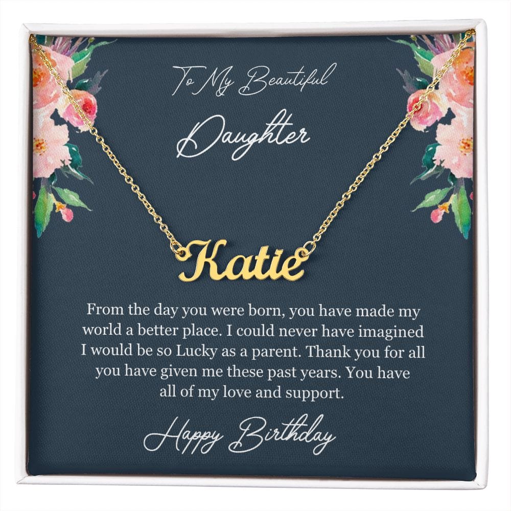 Daughter Birthday Gift Name Necklace