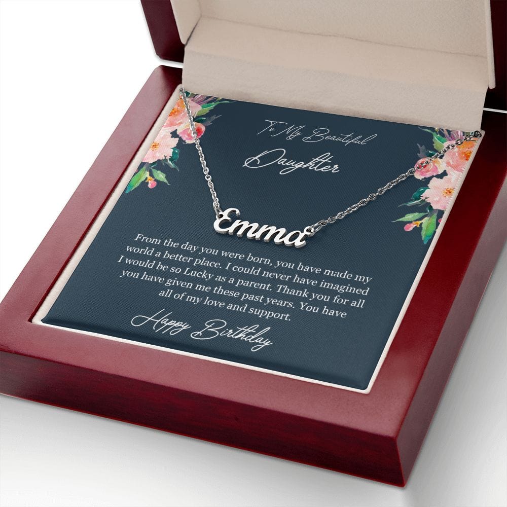 Daughter Birthday Gift Name Necklace