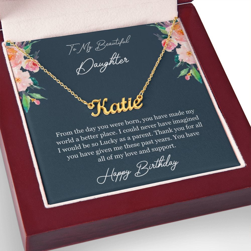 Daughter Birthday Gift Name Necklace
