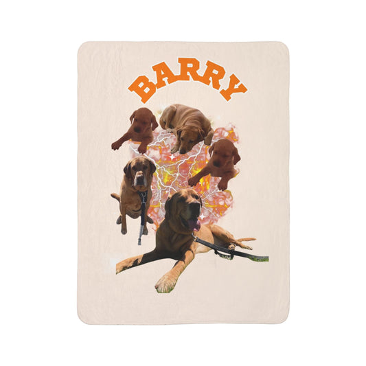 Custom Pet Fleece Sherpa Blanket - Cozy Dog Lover Gift for Barry