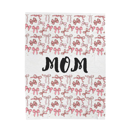Coquette Bow Mom Blanket, Pink Coquette Blanket