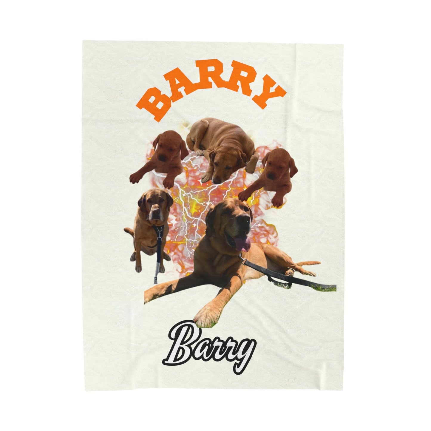 Personalized Velveteen Plush Blanket - Bootleg Dog Blanket for Pet Lovers