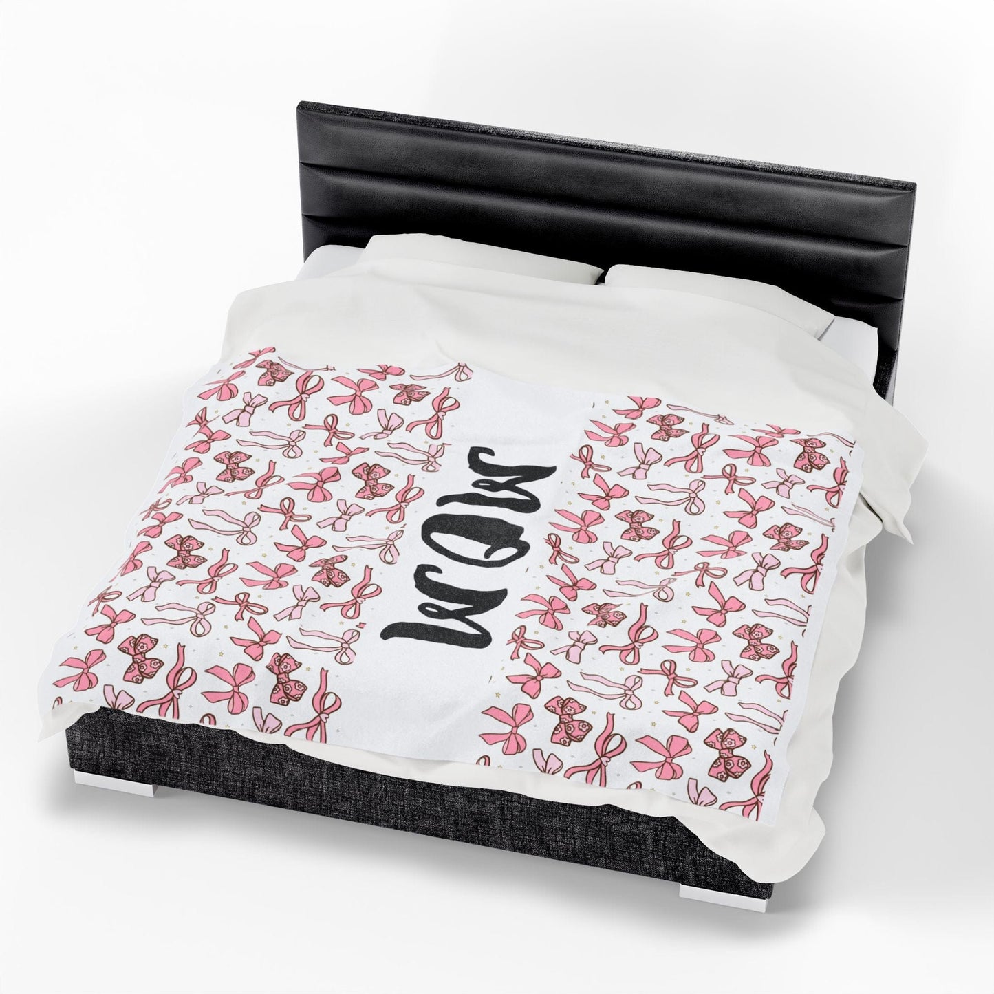 Coquette Bow Mom Blanket, Pink Coquette Blanket