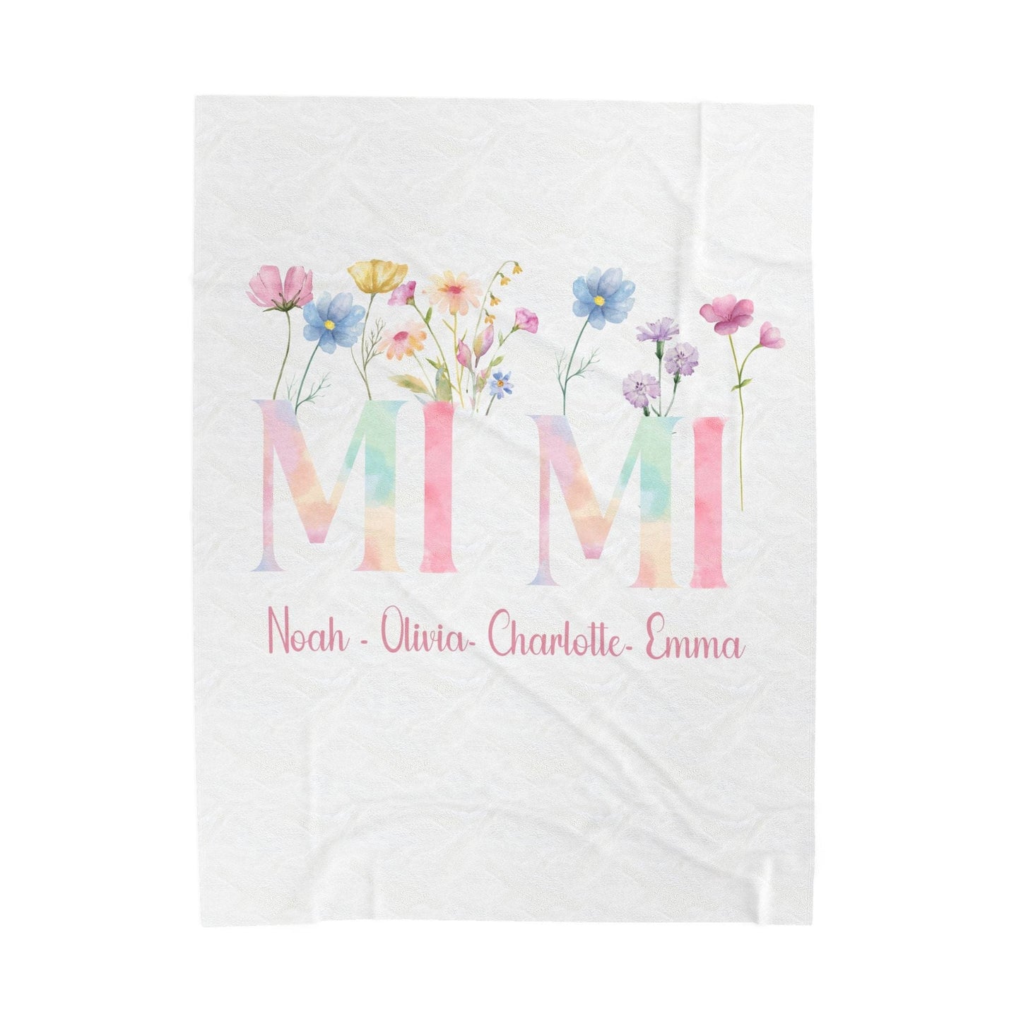 Personalized Floral Velveteen Plush Blanket for Grandmothers & Mothers - Cozy Gift for Any Occasion