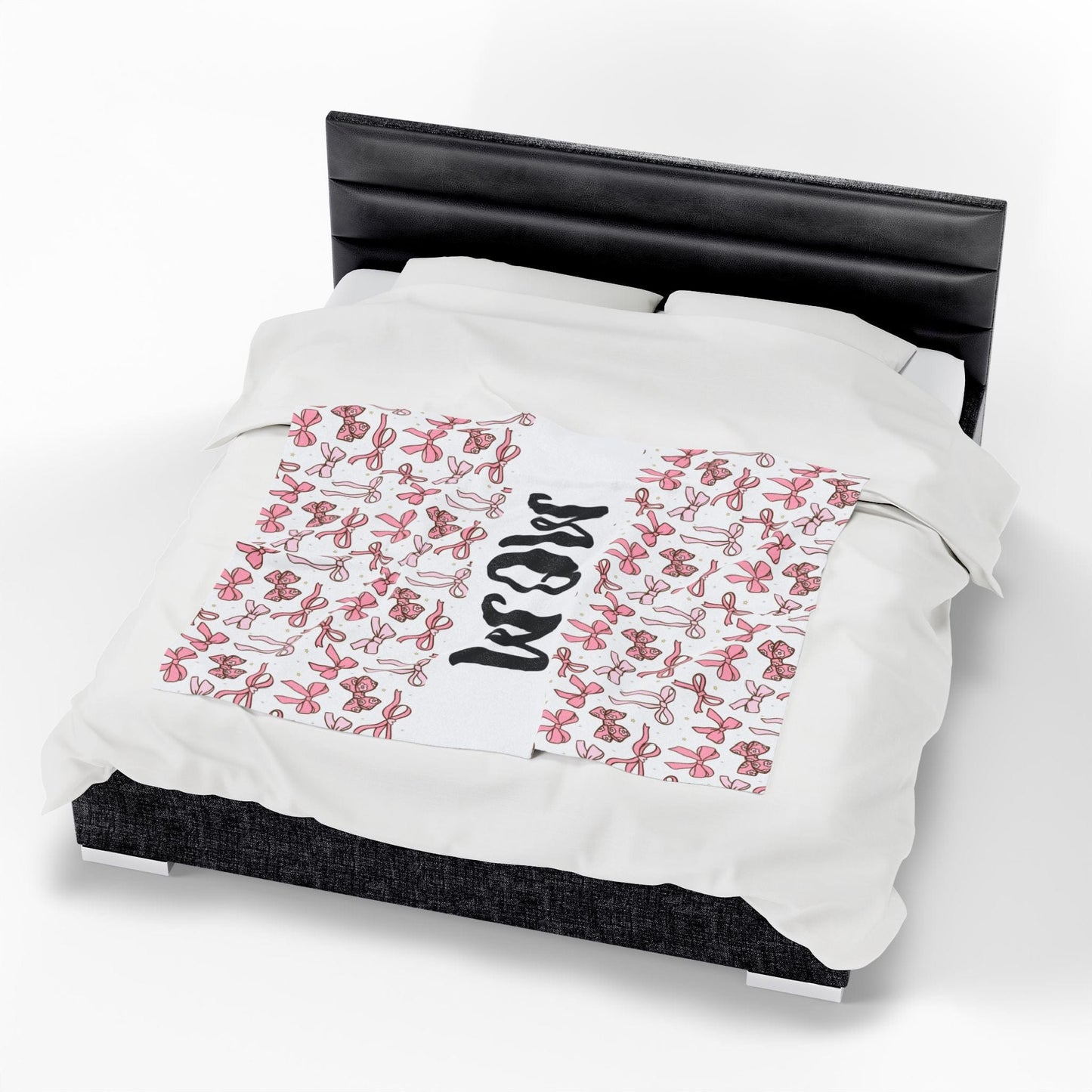 Coquette Bow Mom Blanket, Pink Coquette Blanket