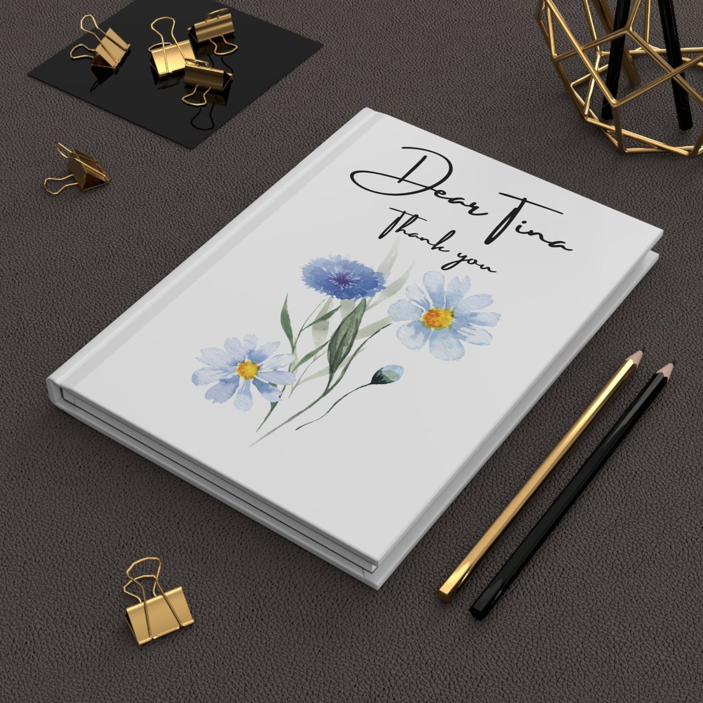 Custom Floral Hardcover Journal - Personalize with Your Name
