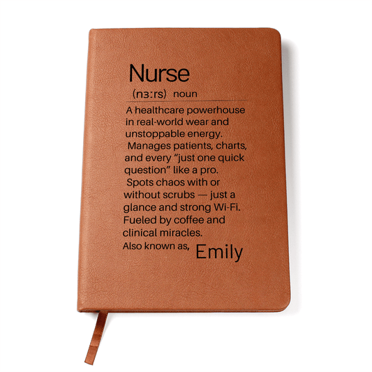 Personalized Nurse Journal, Healthcare  Definition Journal Cover , Funny Clinic RN Notebook , Custom Appreciation Gift for Nurses