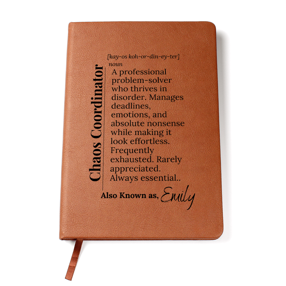 Chaos Coordinator Journal, Funny Gift For Boss Coworker Friend