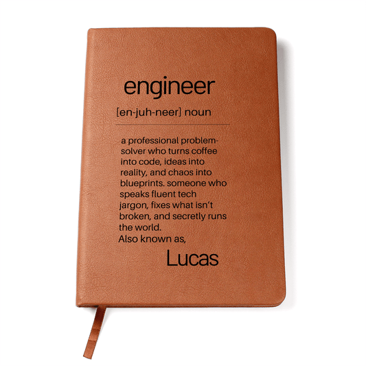 Engineer Definition Journal, Graduation Gift For Engineers