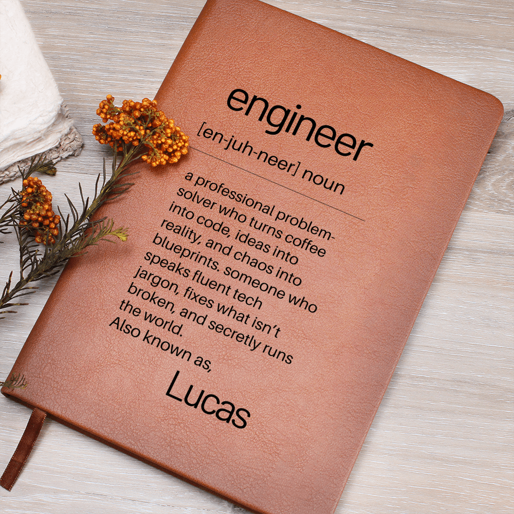 Engineer Definition Journal, Graduation Gift For Engineers