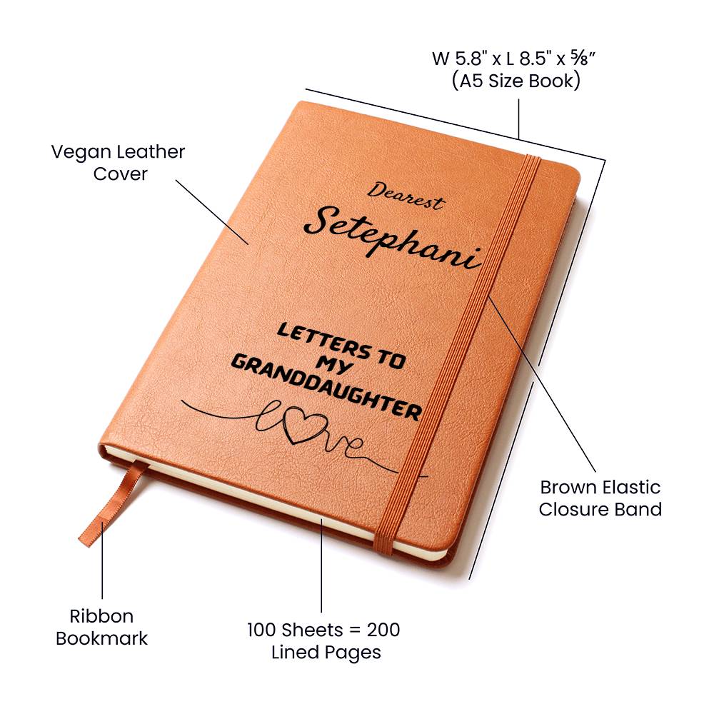 Personalized Journal Letters to My Granddaughter, Customizable Gift Journal for Granddaughter