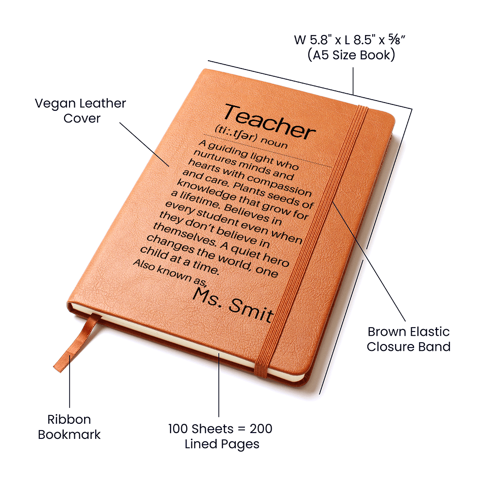 Teacher Appreciation Gift, Custom Journal For Teacher