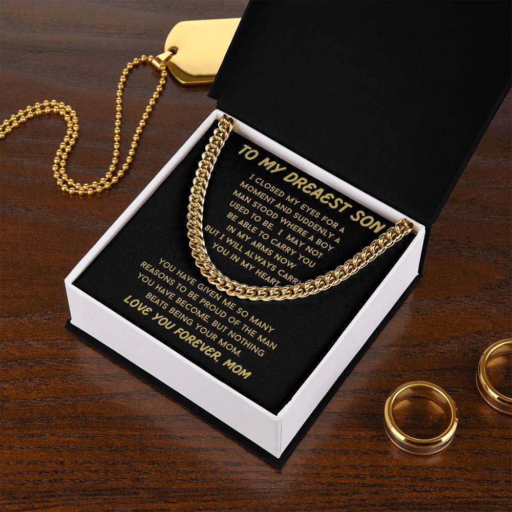 Always Carry You In My Heart, Son Necklace Gift From Mom