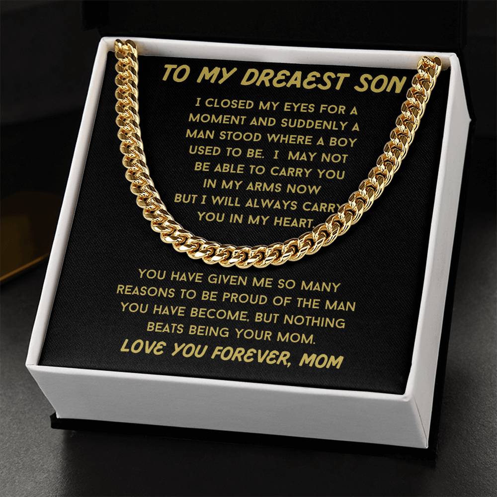 Always Carry You In My Heart, Son Necklace Gift From Mom