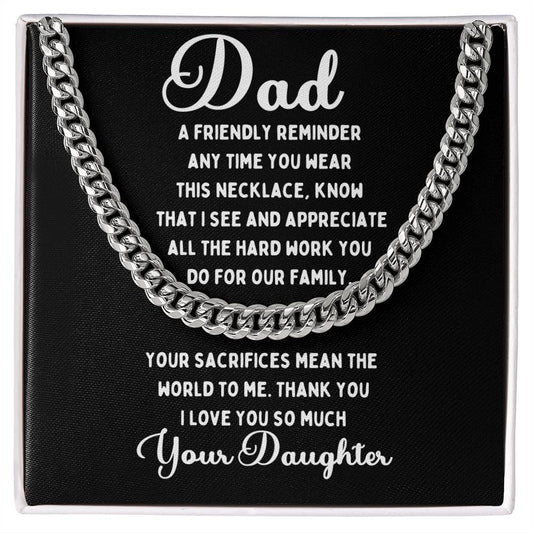 Necklace Gift For Dad, Perfect Father's Day Gift