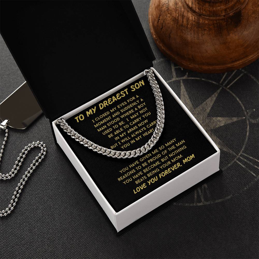 Always Carry You In My Heart, Son Necklace Gift From Mom