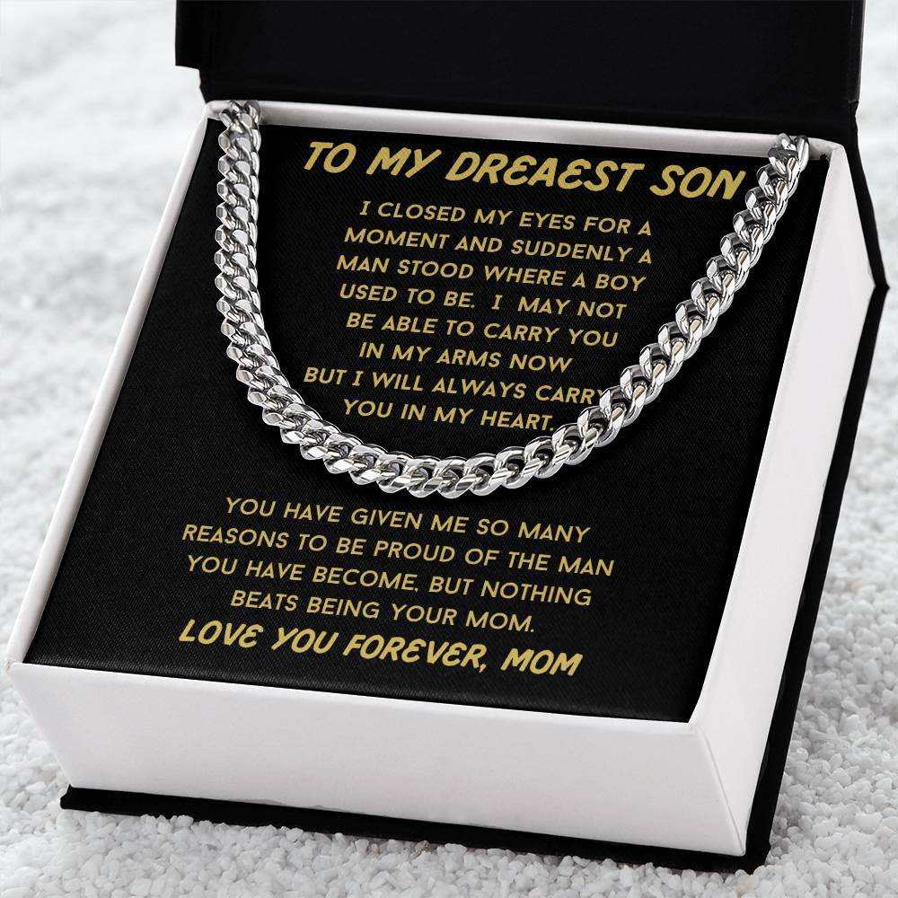 Always Carry You In My Heart, Son Necklace Gift From Mom
