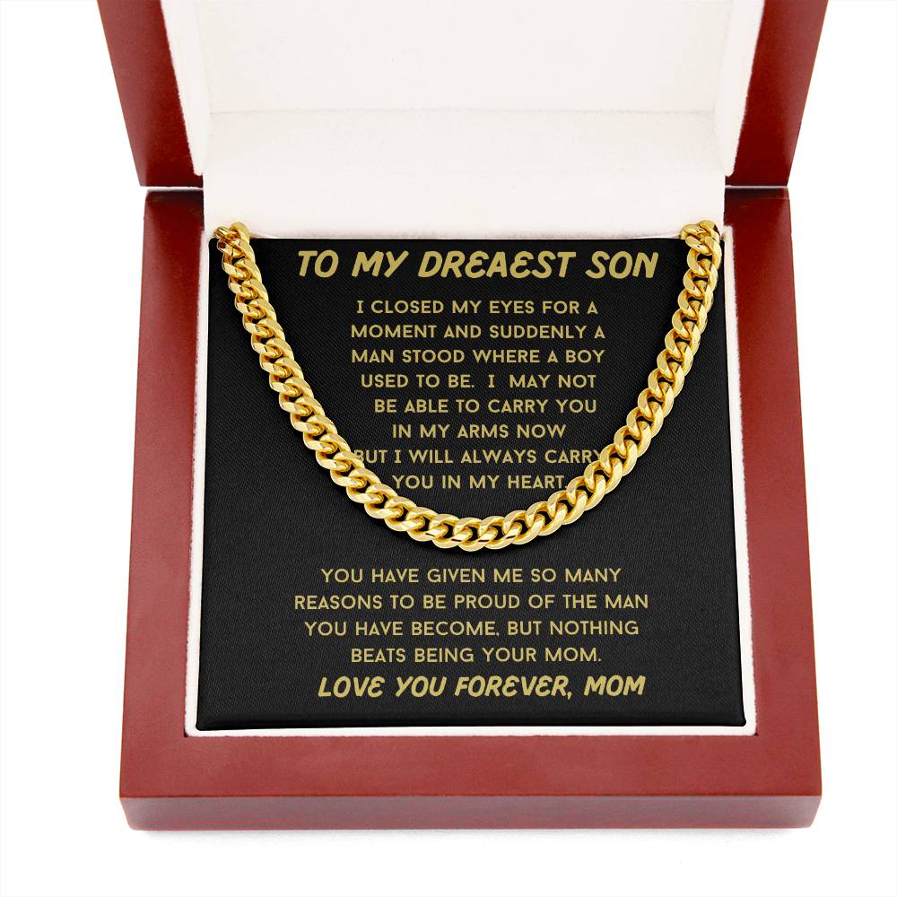 Always Carry You In My Heart, Son Necklace Gift From Mom