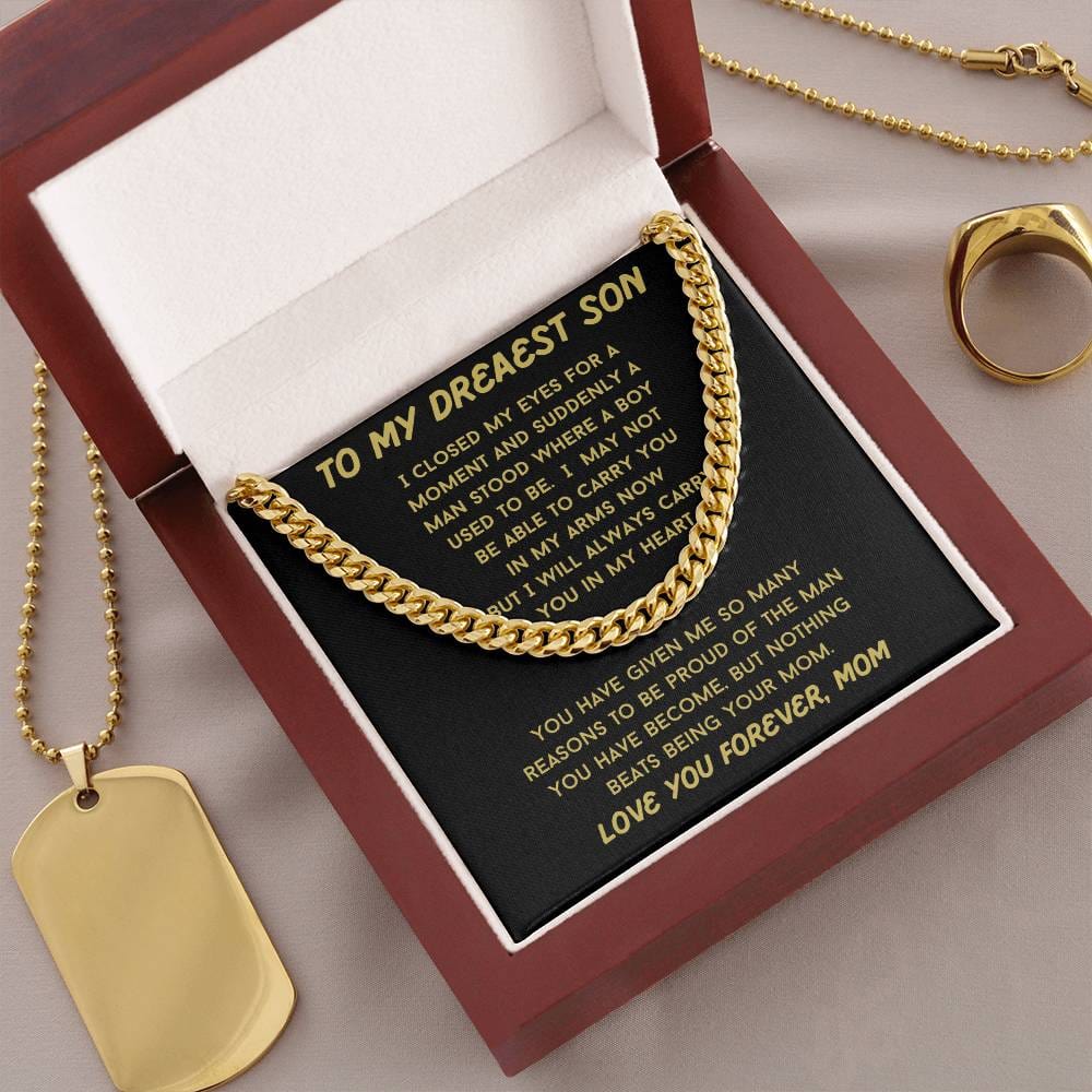 Always Carry You In My Heart, Son Necklace Gift From Mom