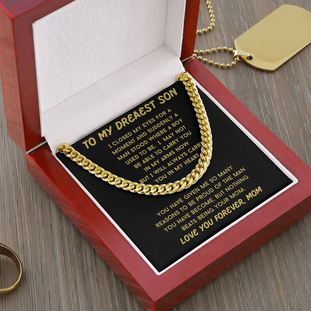 Always Carry You In My Heart, Son Necklace Gift From Mom