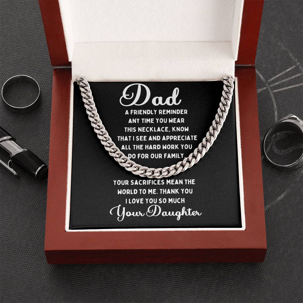 Necklace Gift For Dad, Perfect Father's Day Gift