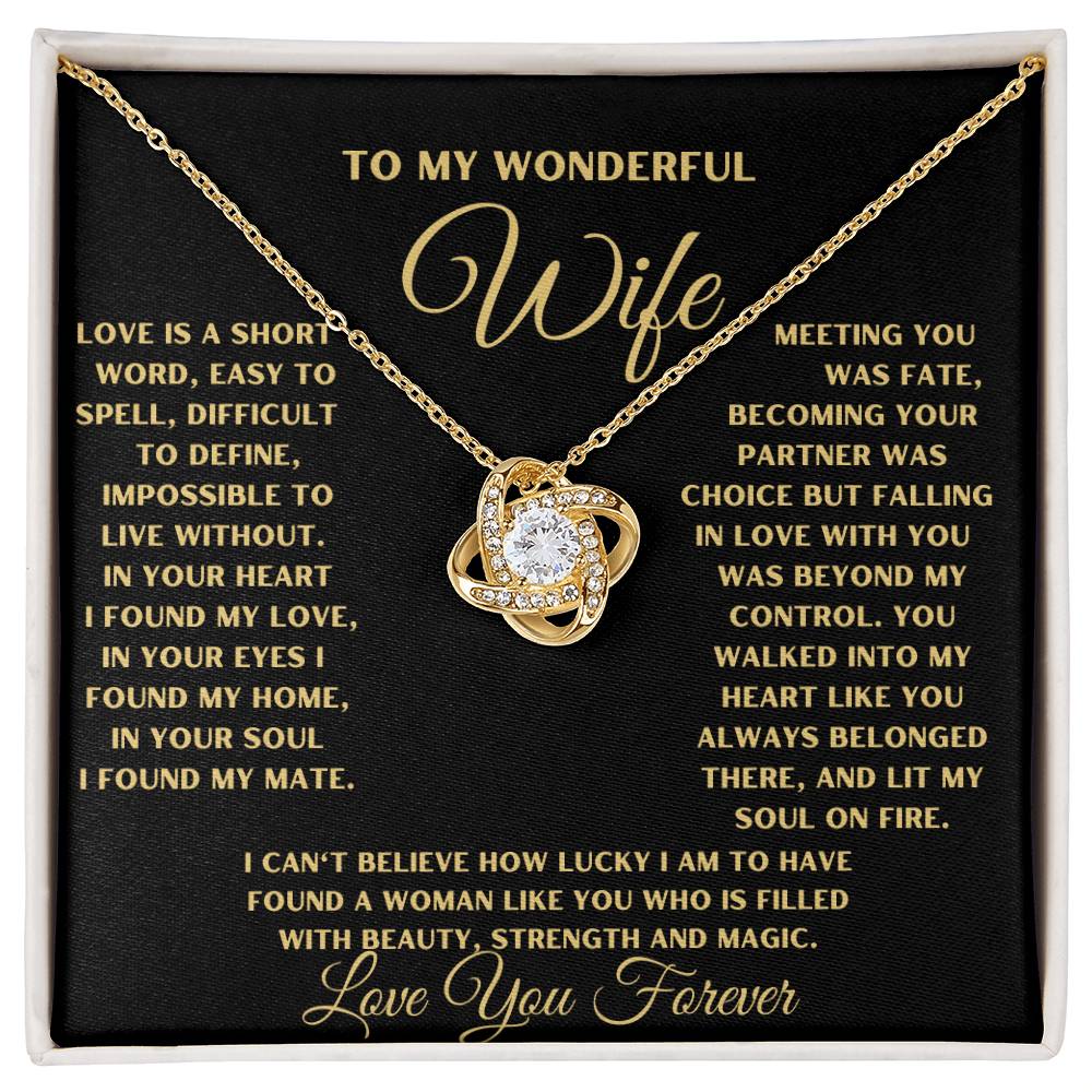 To My Wonderful Wife Necklace, You Walked Into My Heart