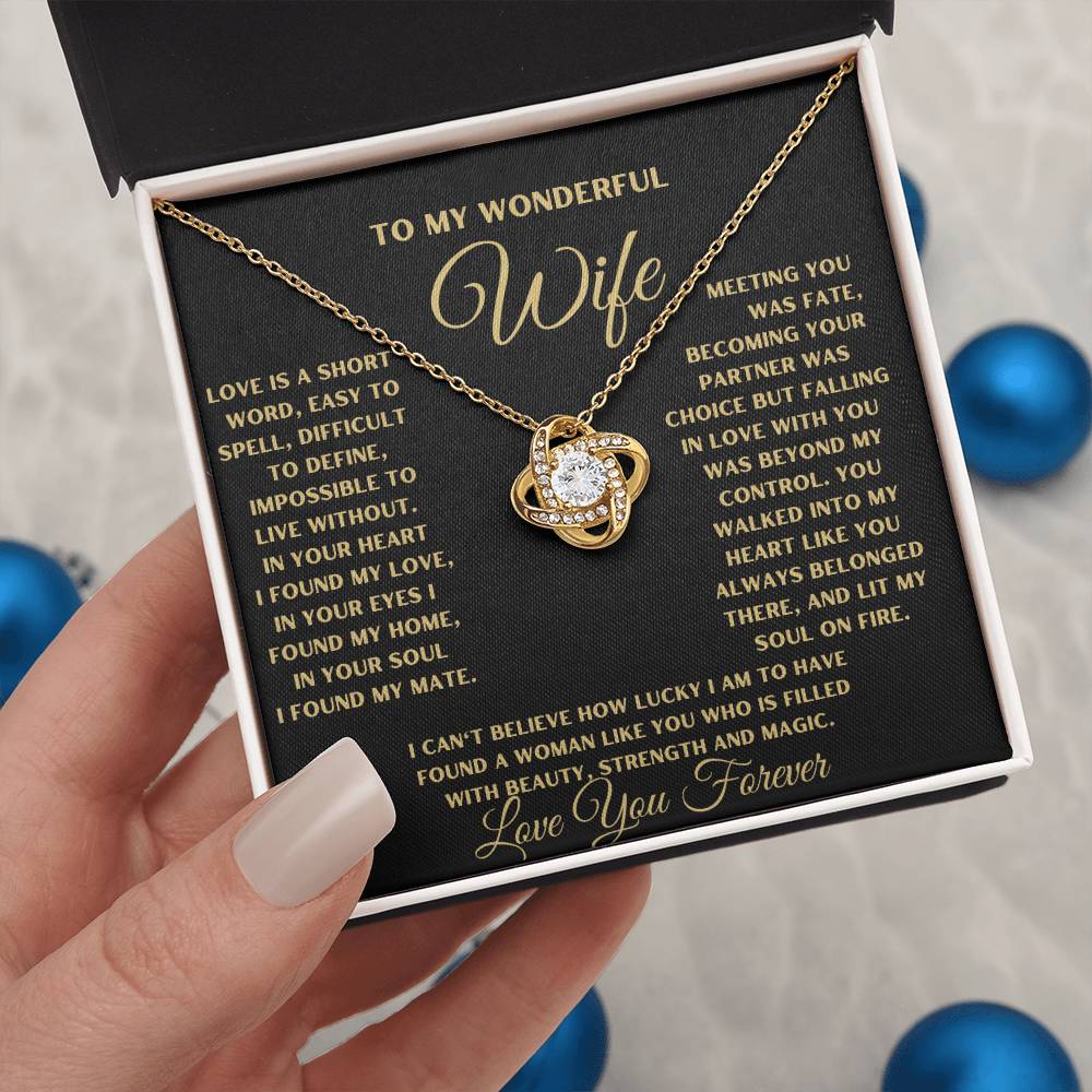 To My Wonderful Wife Necklace, You Walked Into My Heart