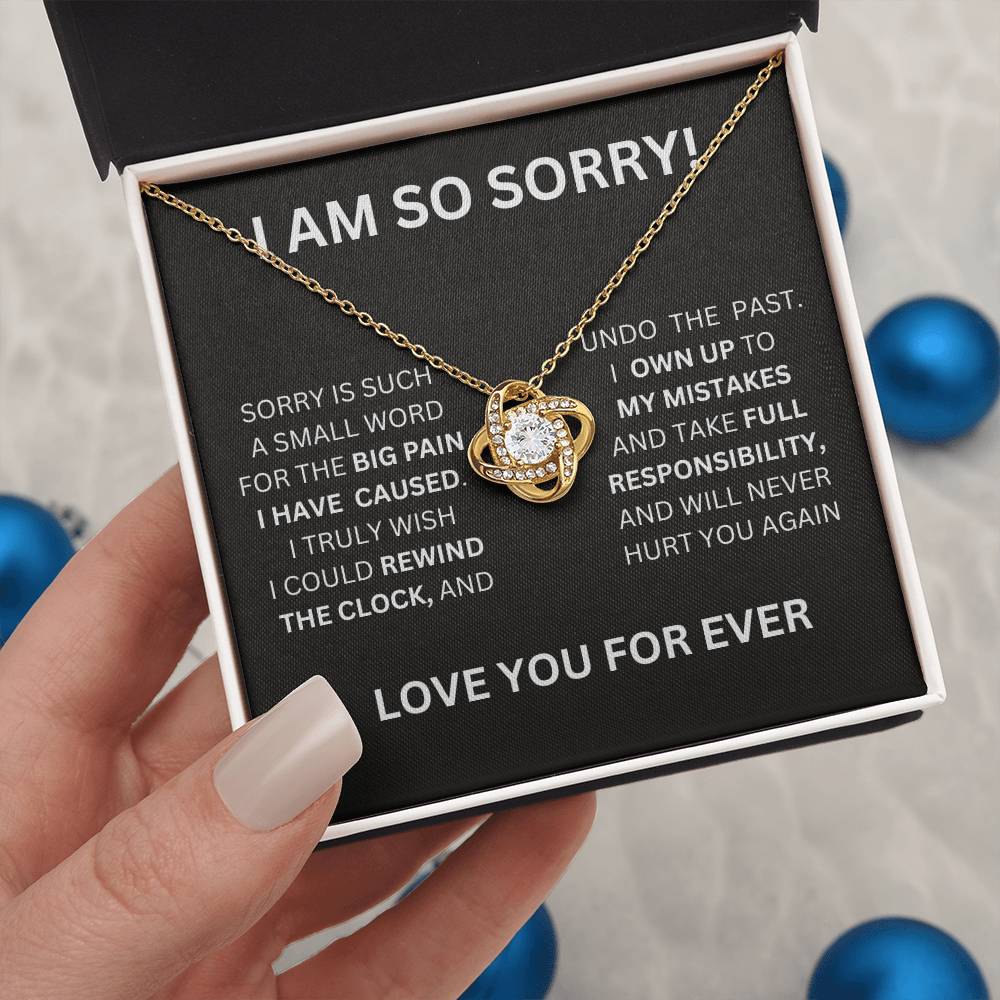 I Am So Sorry Necklace-Black & White