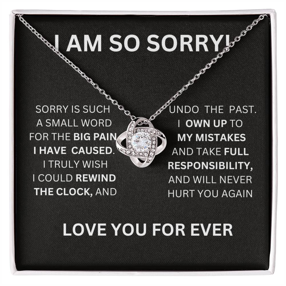 I Am So Sorry Necklace-Black & White