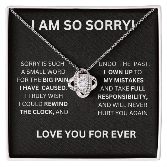 I Am So Sorry Necklace-Black & White