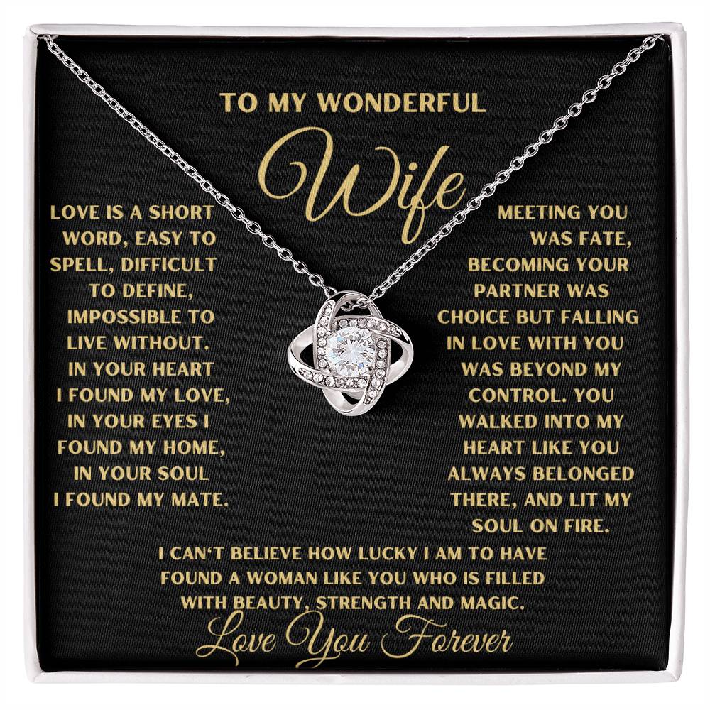 To My Wonderful Wife Necklace, You Walked Into My Heart