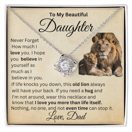 To My Beautiful Daughter Necklace, A Heartfelt Gift From Dad