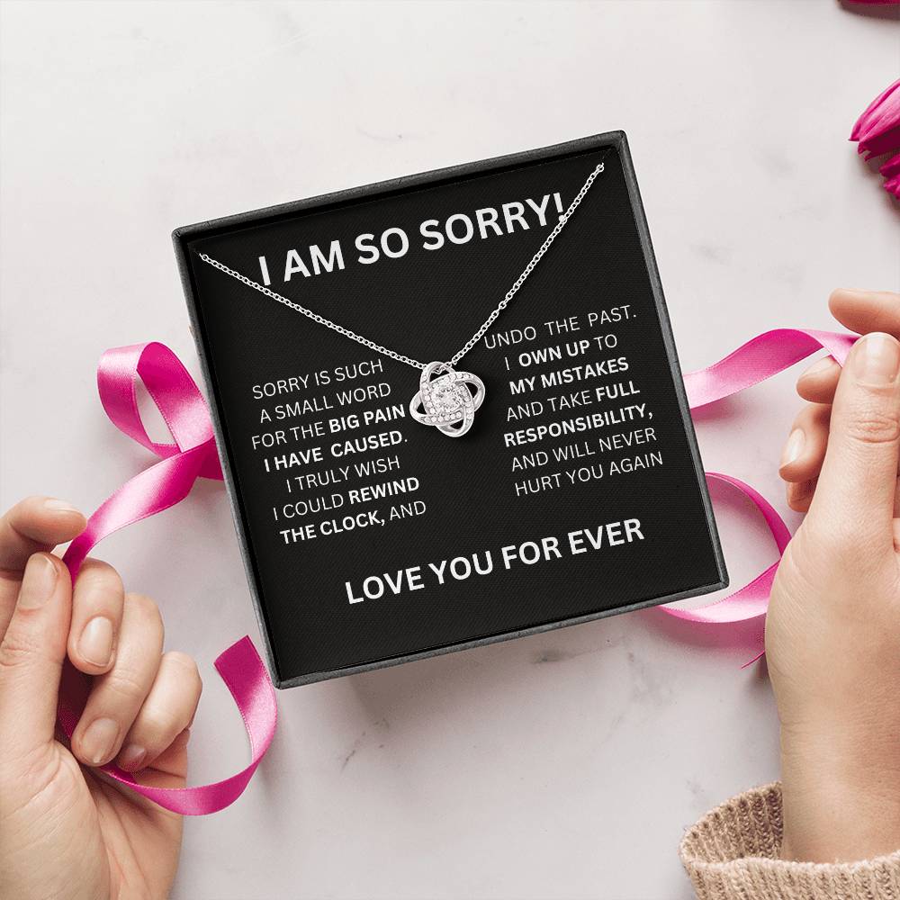 I Am So Sorry Necklace-Black & White