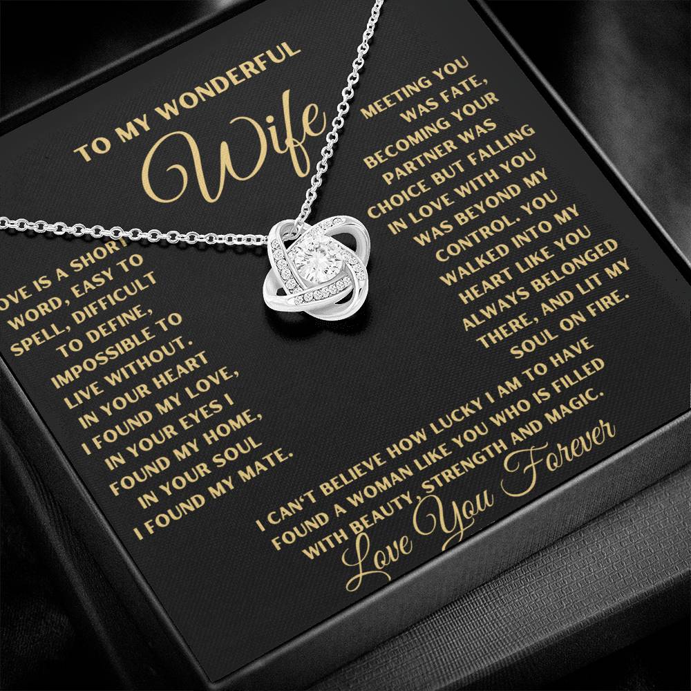 To My Wonderful Wife Necklace, You Walked Into My Heart