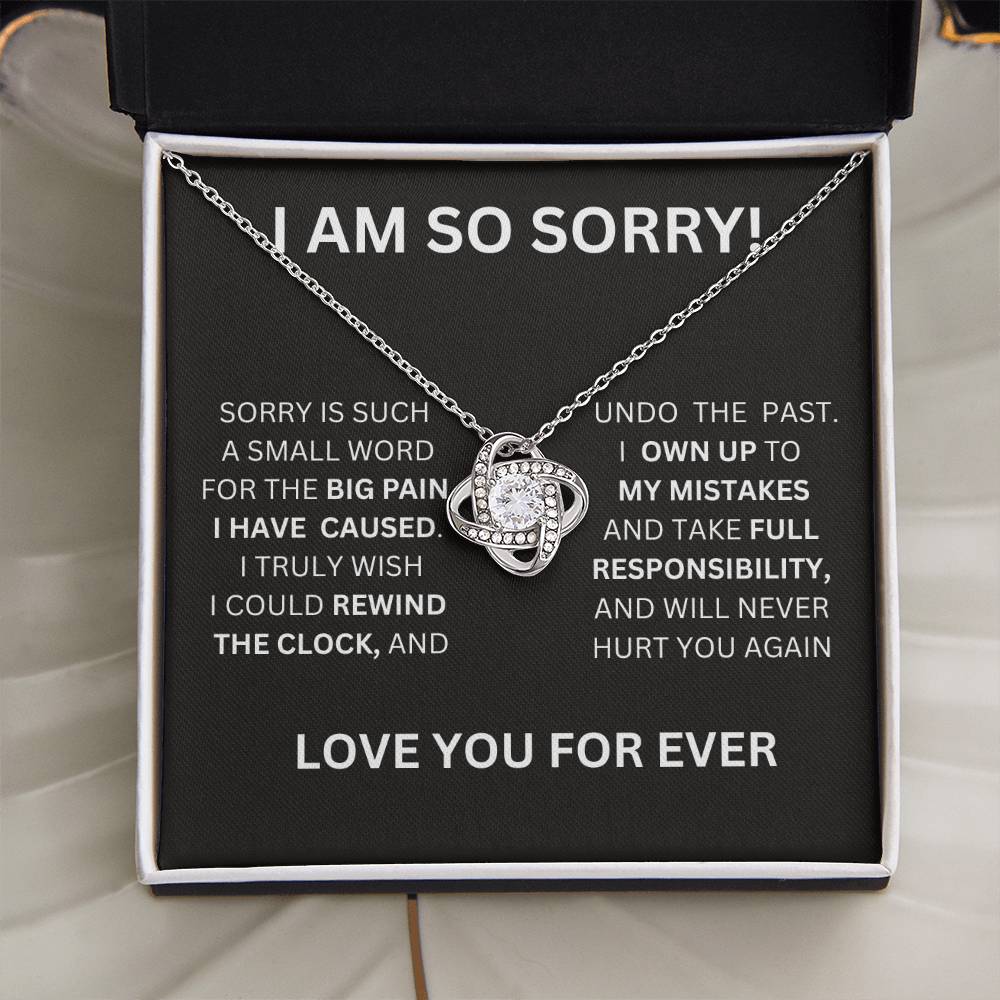 I Am So Sorry Necklace-Black & White