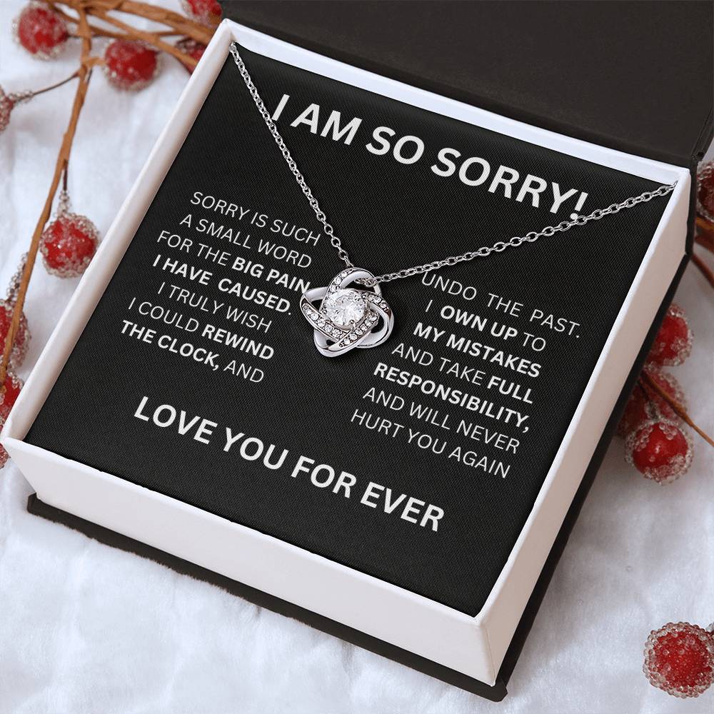I Am So Sorry Necklace-Black & White